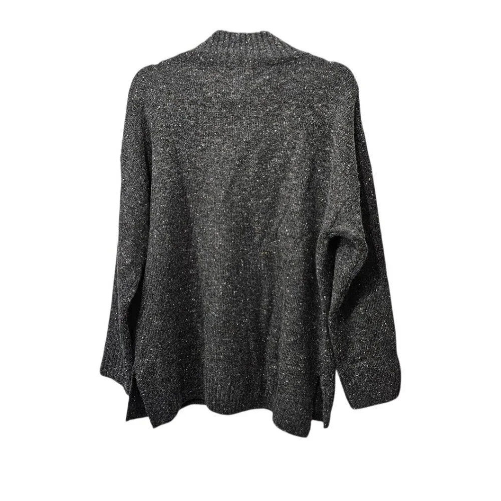 Well Worn New Mock Neck Knit Nep Yarn Sweater Gray Large